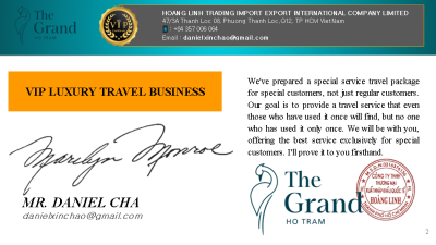 제2의 라스베가스와 마카오를 능가 할 베트남 THE GRAND HOTEL HO TRAM   한국인 명 AGENT 다니엘 차를 소개합니다