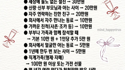 축의금 납세 현황 받을 때도 고려하여 적당히 GIVE